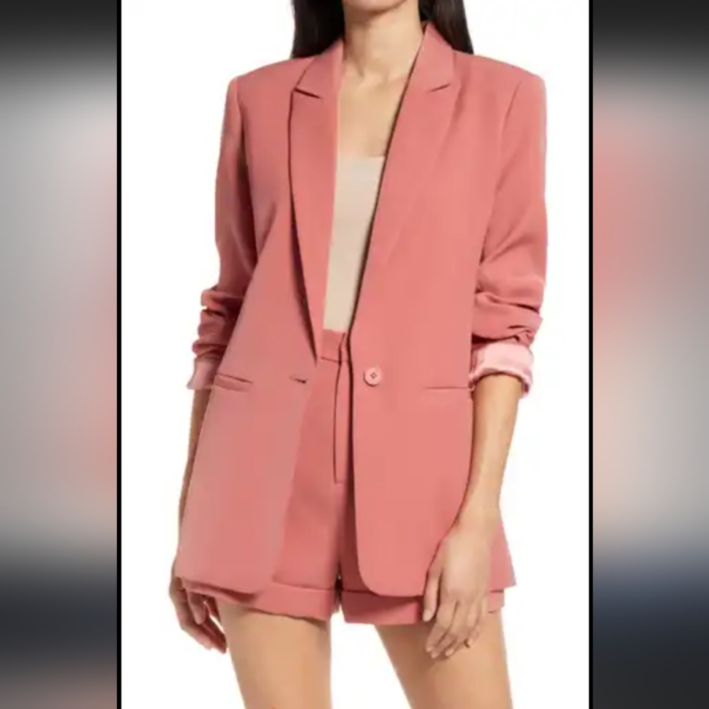 NWT Nordstrom Leith Rose Pink Blazer XS